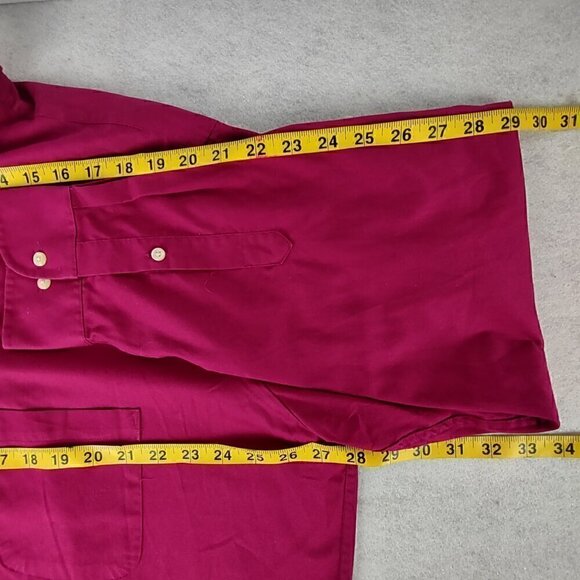 Izod Men's Magenta Cotton Blend Twill Dress Shirt Size 18.5 Tall (35/36) - Picture 8 of 13